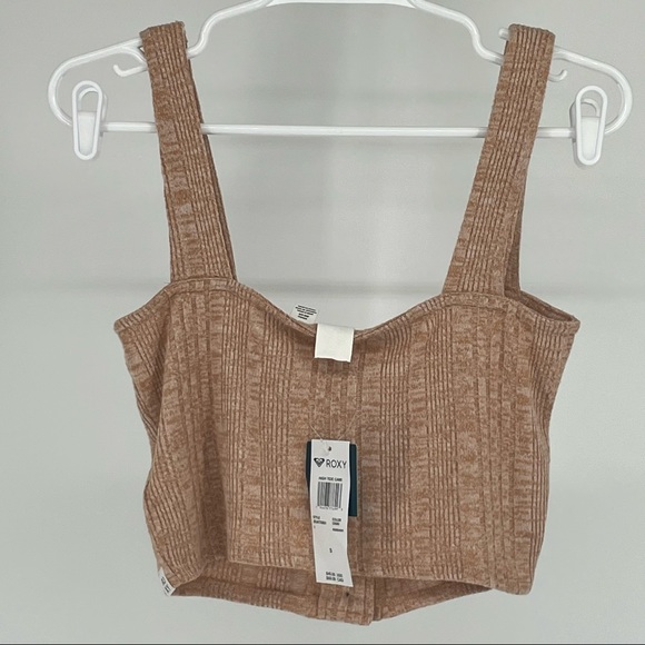 ROXY NWT HIGH TIDE CAMI CROPPED TANK TOP NATURAL PINK SMALL - Picture 5 of 11